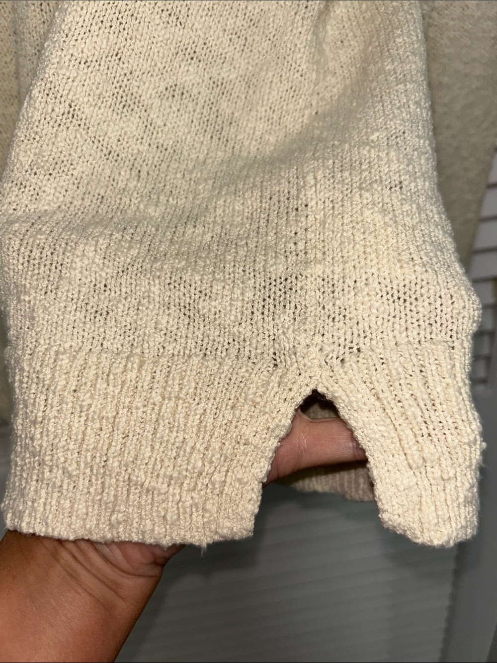 J. Crew Womens Textured Cream V-Neck Sweater - Picture 4 of 6